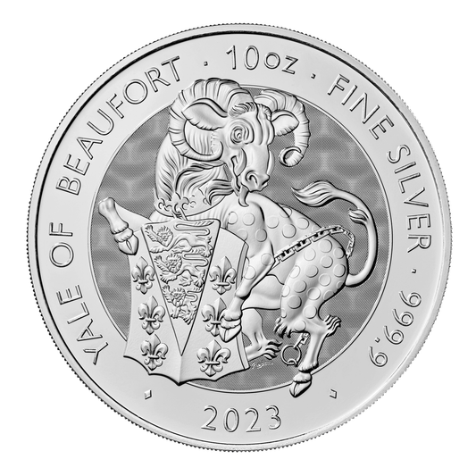 The Royal Tudor Beasts 2023 Yale of Beaufort 10oz Silver Bullion Coin